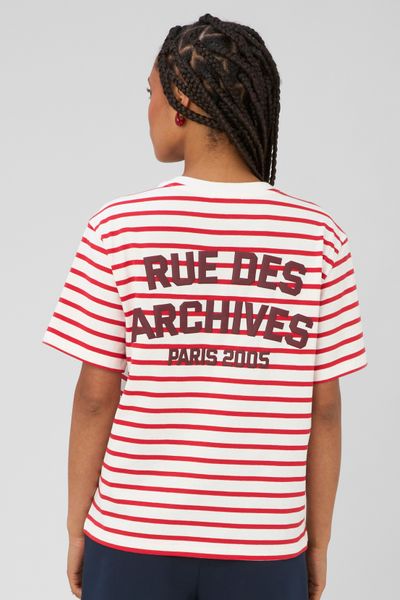 T-shirt ray&eacute; manches courtes