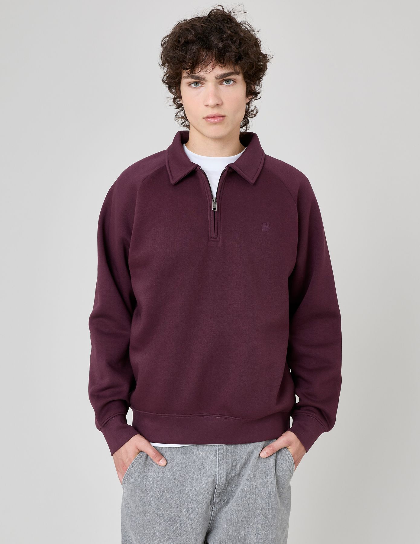 Sweat col polo zippé
