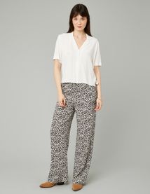Pantalon fluide droit imprimé