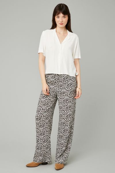 Pantalon fluide droit imprimé
