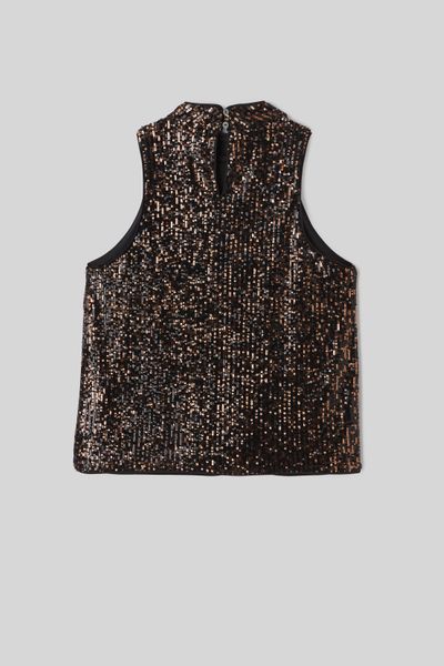 T-shirt sans manches à sequins