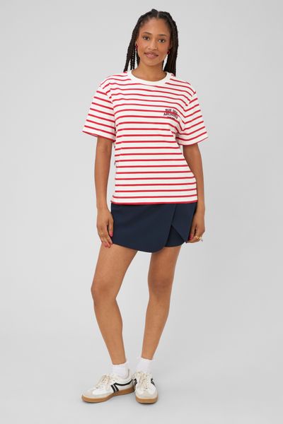 T-shirt ray&eacute; manches courtes