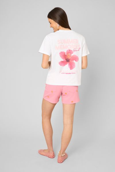 Short denim brod&eacute;