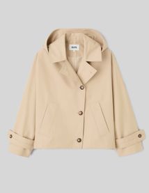 Trench court &agrave; capuche