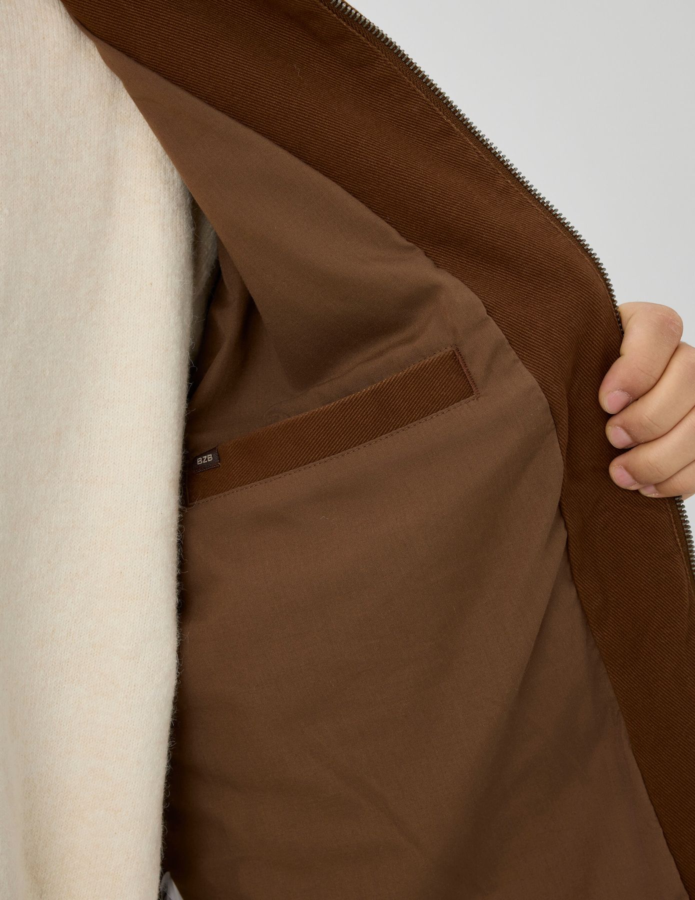 Veste zipp&eacute;e col velours