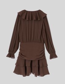 Robe courte &agrave; volants