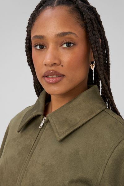 Veste zipp&eacute;e en su&eacute;dine