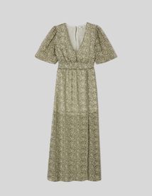Robe longue imprimée en polyester recyclé