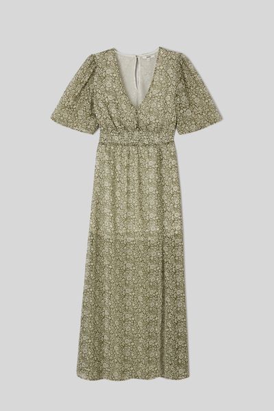 Robe longue imprimée en polyester recyclé