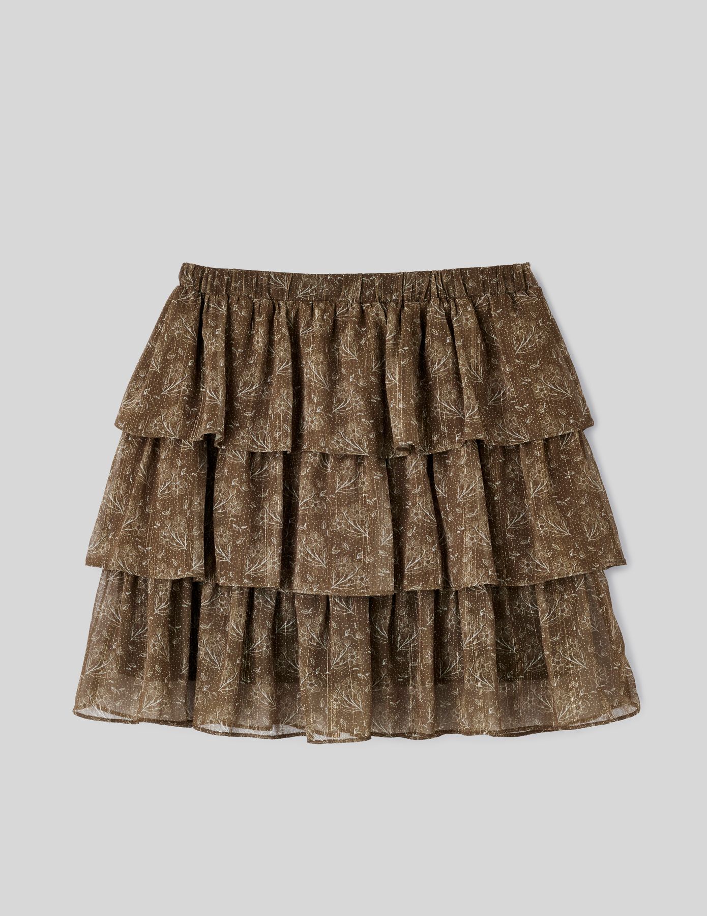 Jupe courte à volants en polyester recyclé