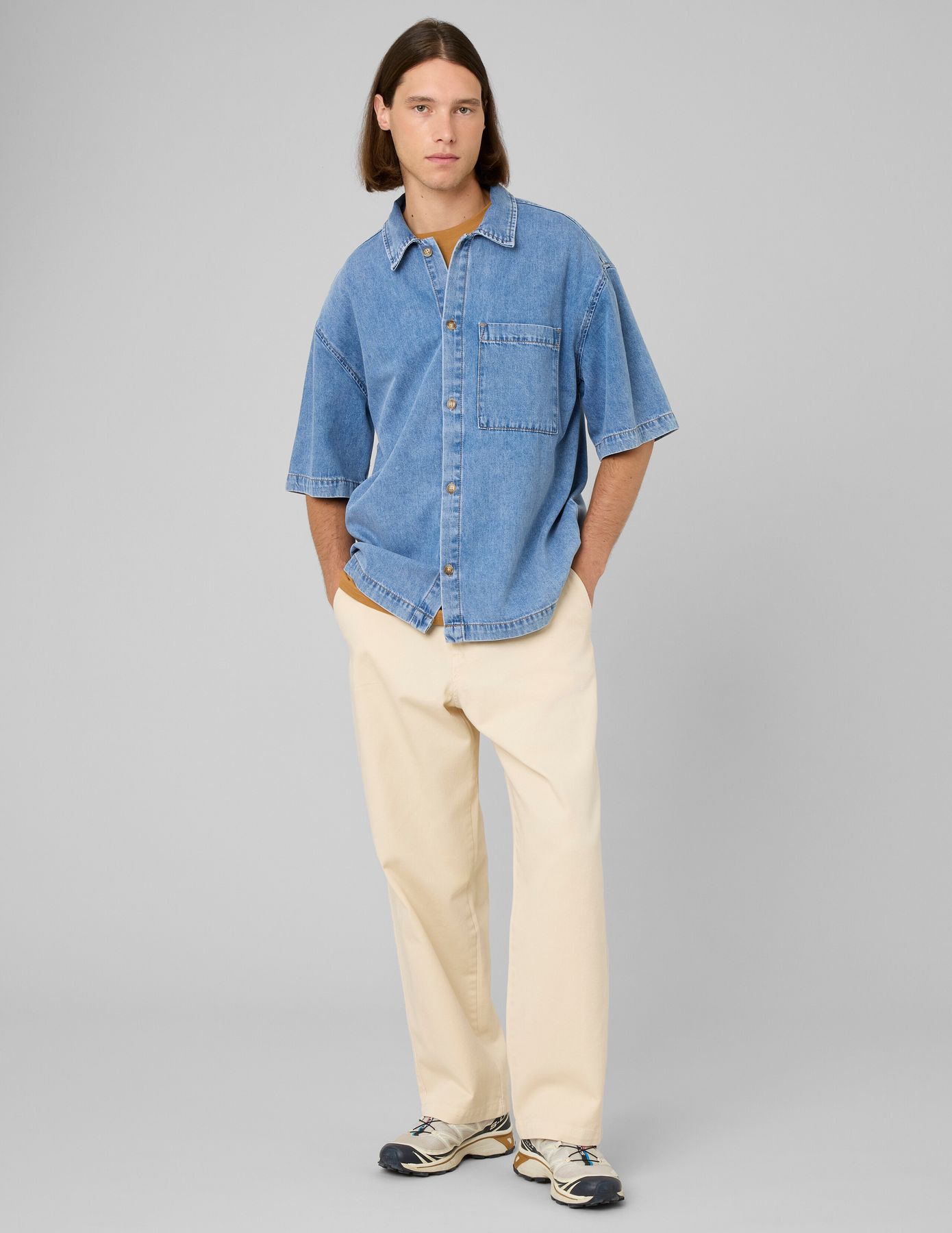 Chemise en jean manches courtes