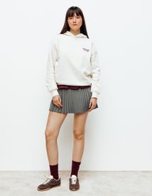 Sweat col capuche imprimé devant/dos