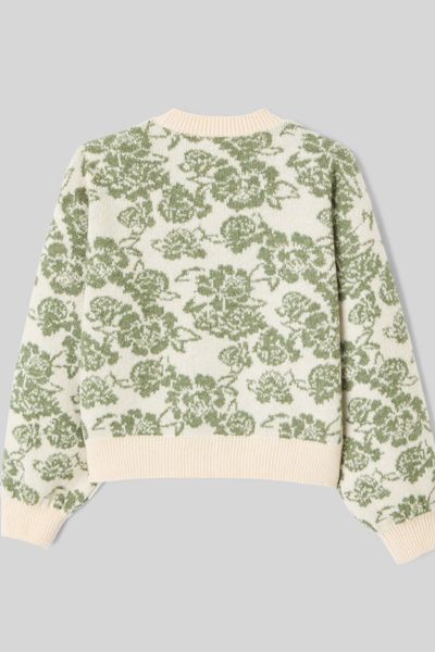 Pull col rond jacquard
