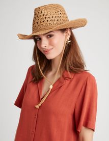 Chapeau en paille cowboy