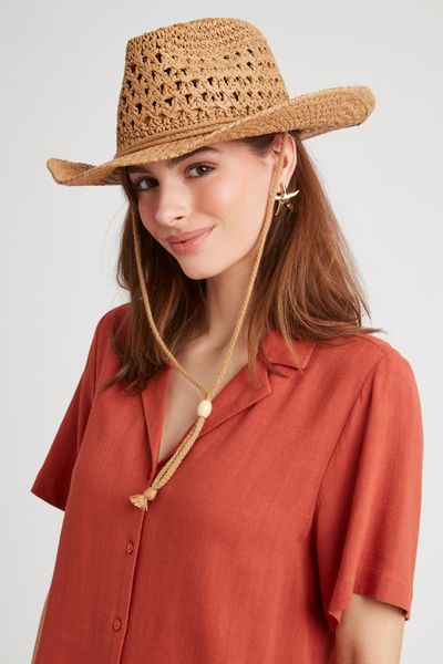 Chapeau en paille cowboy