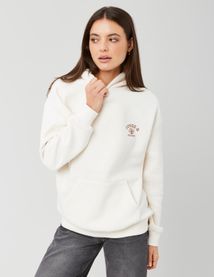 Sweat col capuche imprimé devant / dos