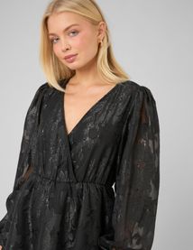 Robe courte jacquard brillant