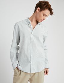 Chemise seersucker rayée