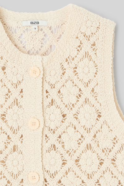 Gilet sans manche au crochet