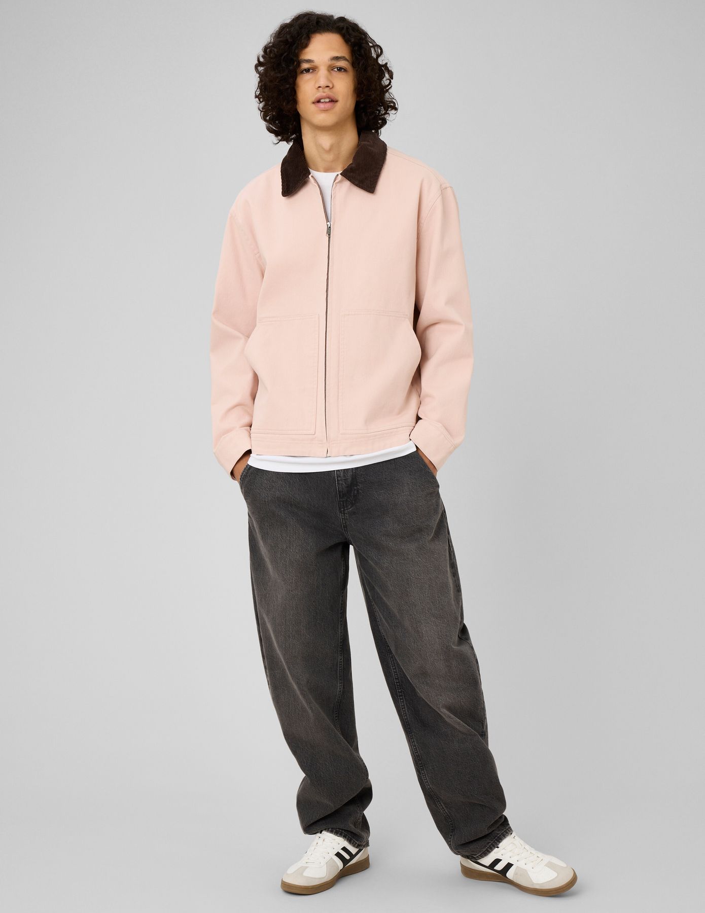 Veste zipp&eacute;e unie col velours