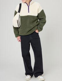 Sweat en sherpa colorblock