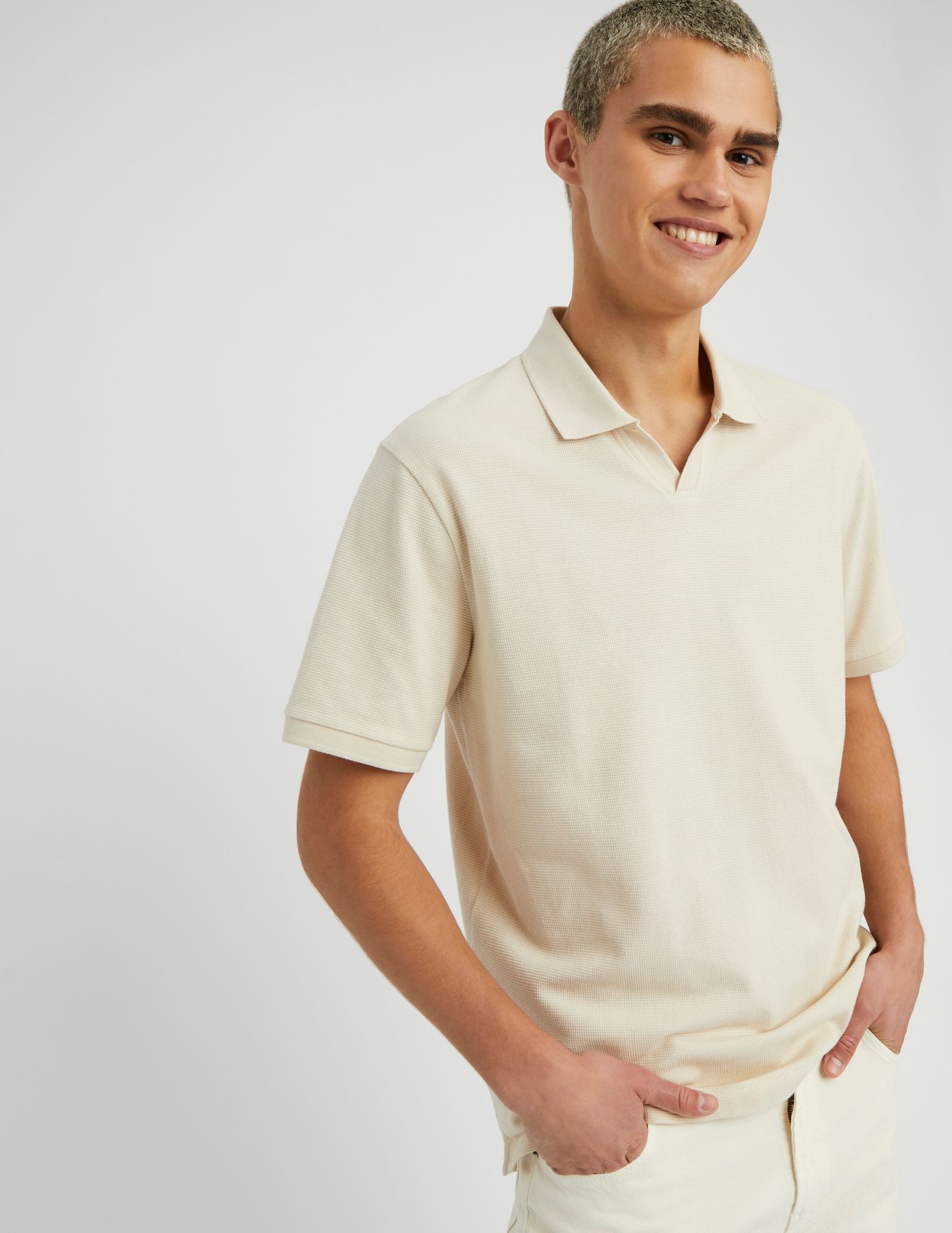 Polo matière fantaisie