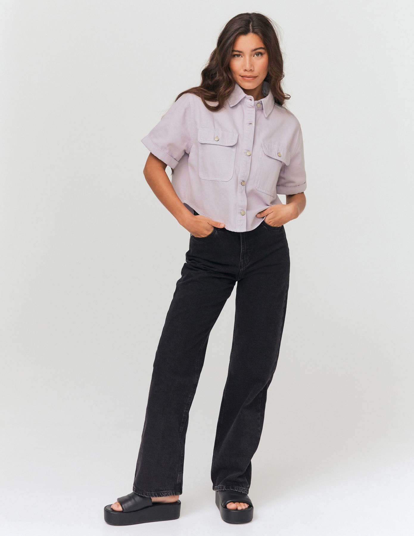 Veste en jean manches courtes