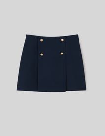 Jupe courte avec boutons dorés