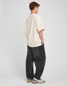 T-shirt broderie poitrine rayé