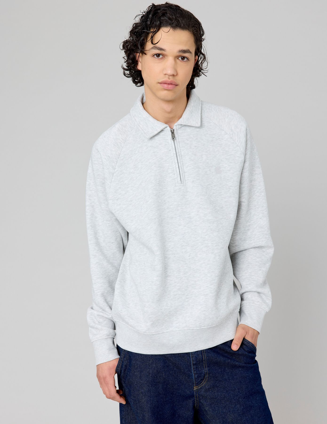 Sweat col polo zippé