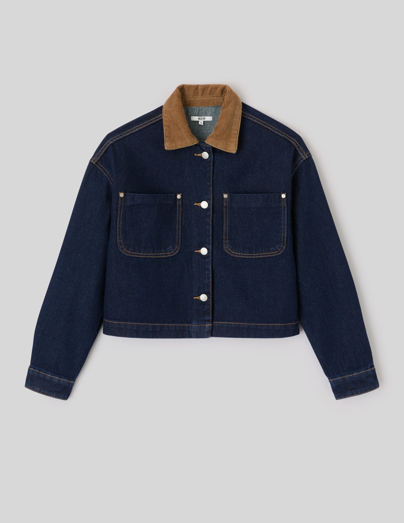 Veste en jean col velours