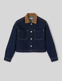 Veste en jean col velours