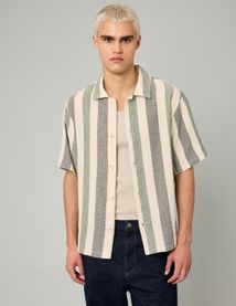 Chemise manches courtes rayée tricot