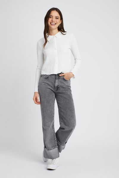 T-shirt col chemise boutonn&eacute;