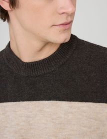 Pull col rond maxi rayures