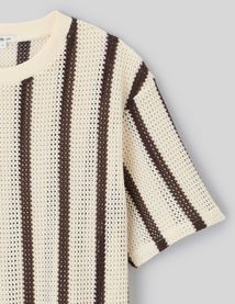 T-shirt tricot &agrave; rayures