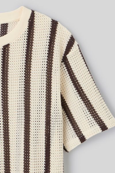 T-shirt tricot &agrave; rayures