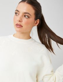 Pull broderie florale