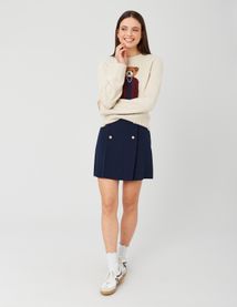 Jupe courte avec boutons dorés