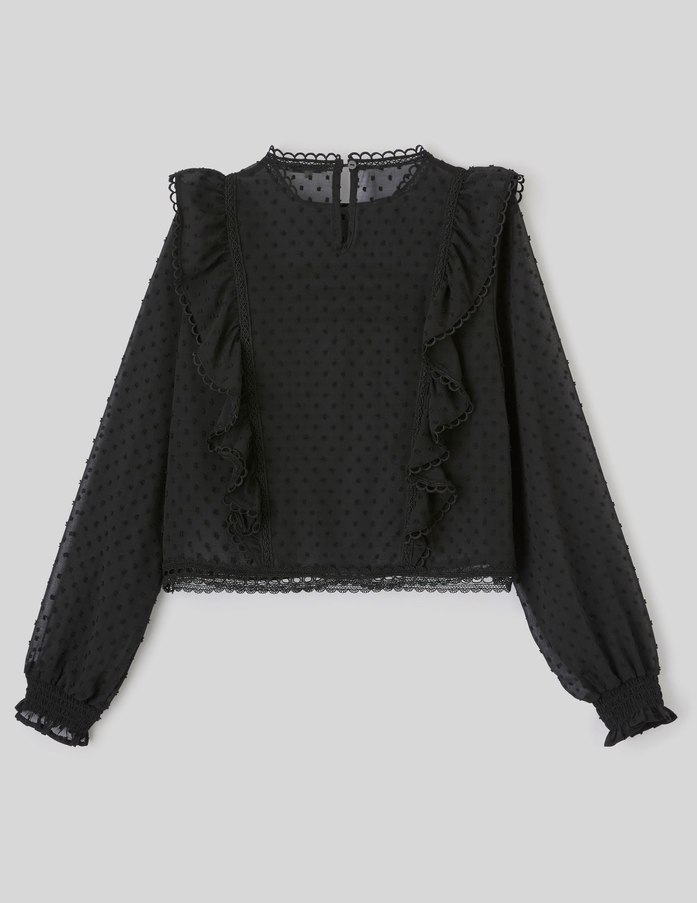 Blouse plumetis volant&eacute;e