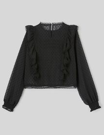 Blouse plumetis volant&eacute;e
