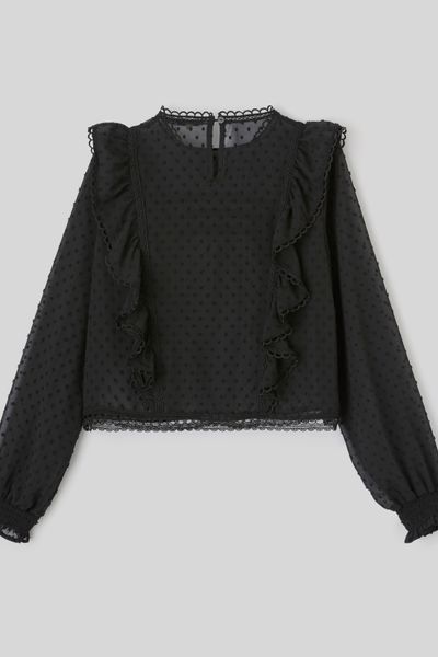 Blouse plumetis volant&eacute;e