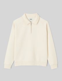 Sweat col polo zipp&eacute;