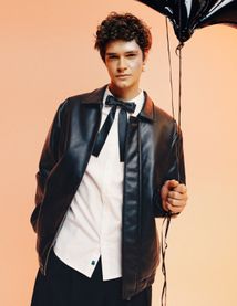 Blouson zippé en tissu enduit