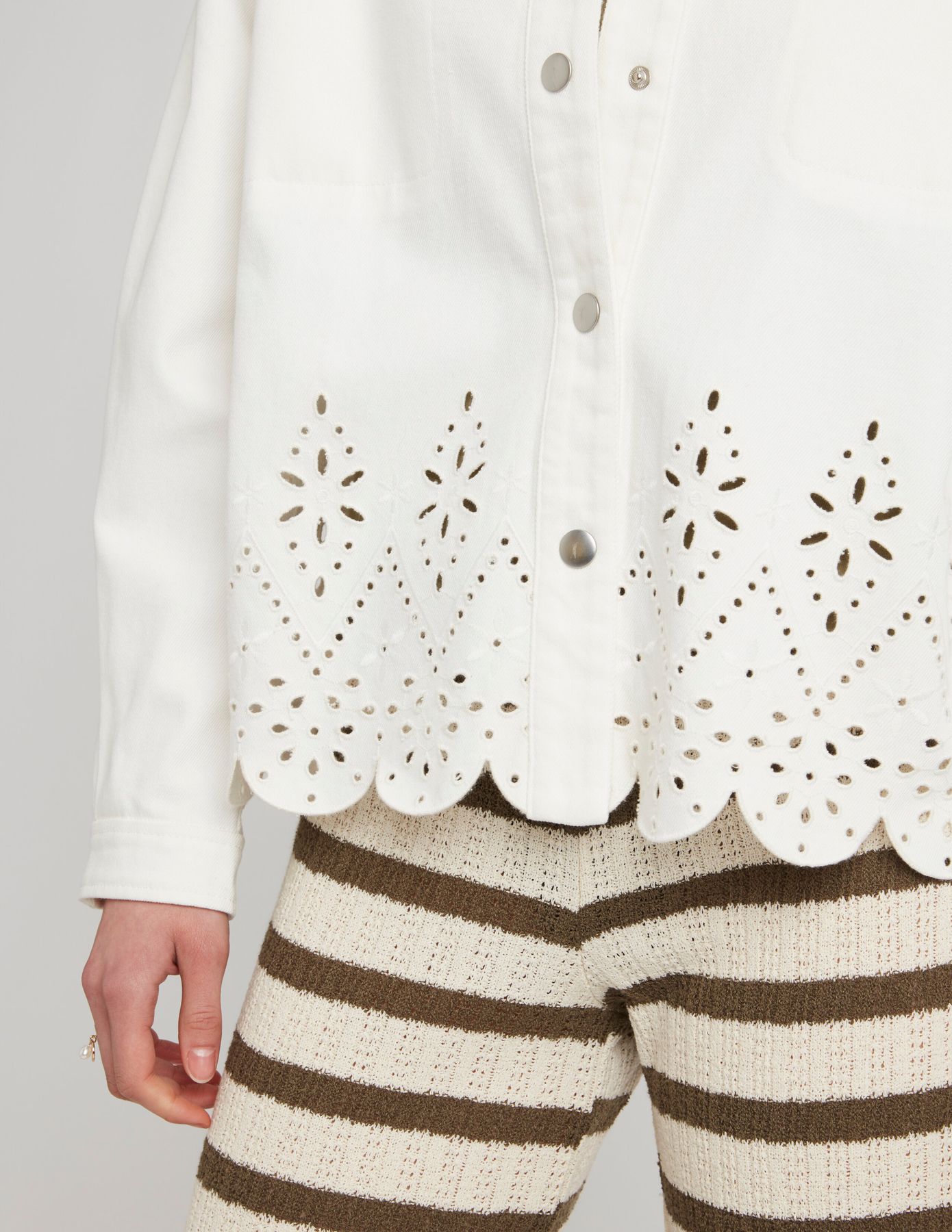 Veste twill broderie anglaise