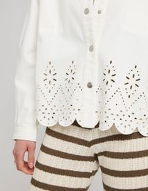 Veste twill broderie anglaise