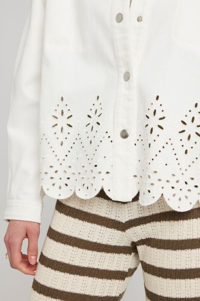 Veste twill broderie anglaise