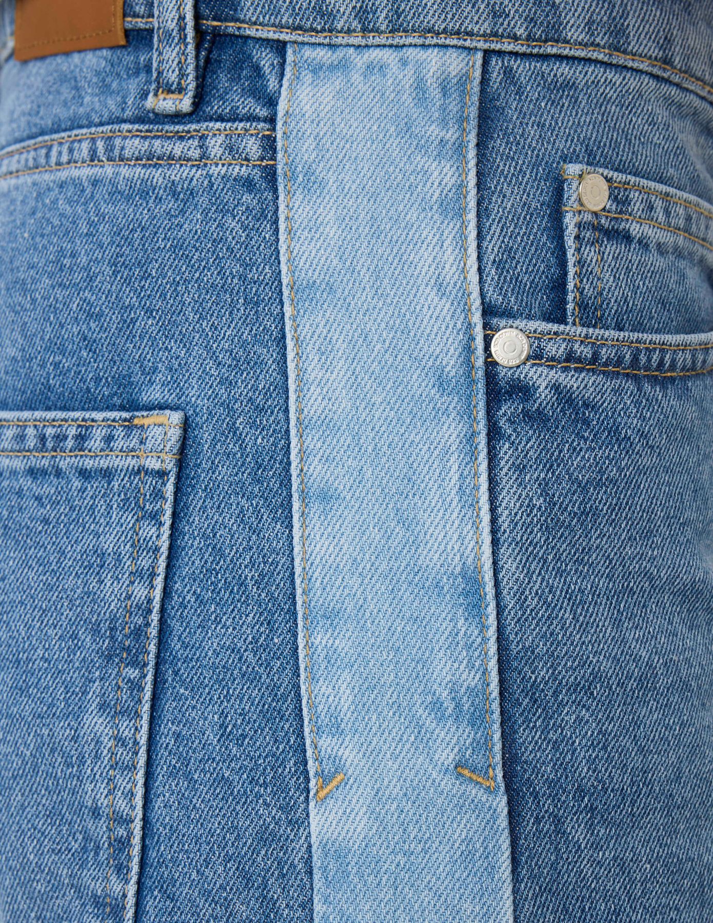 Jean loose &agrave; bandes bicolore