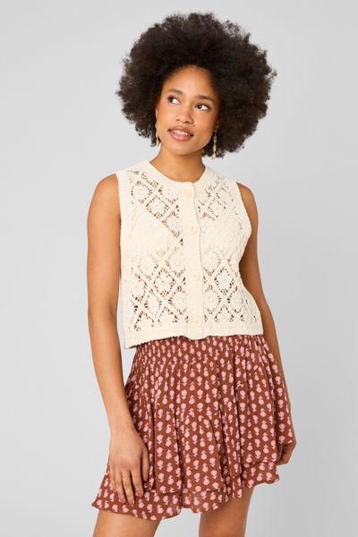 Cardigan sans manches en crochet