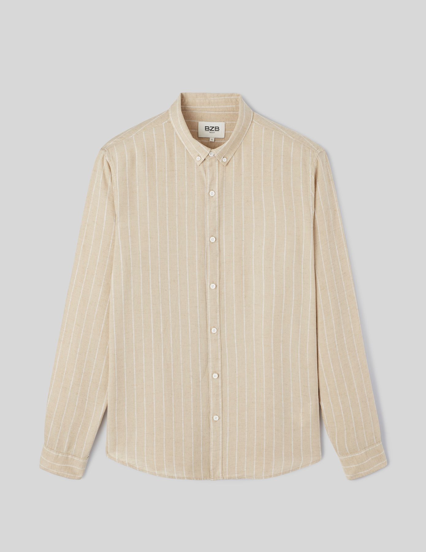 Chemise rayée droite en lin